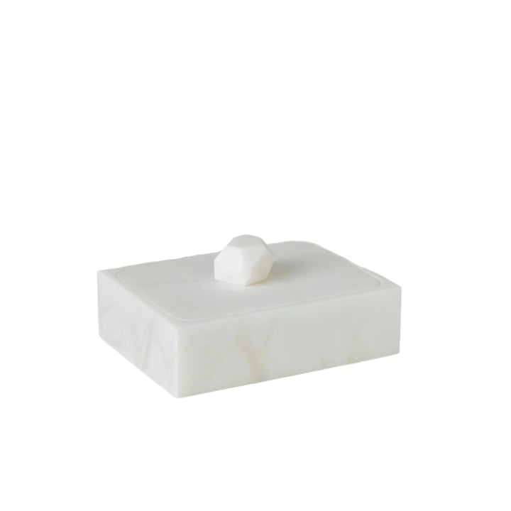 Facet Knob Alabaster Box