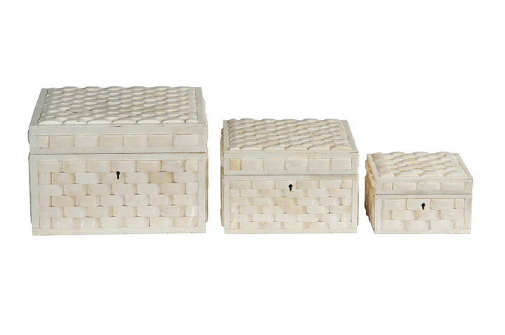 Basketweave Bone Box | M