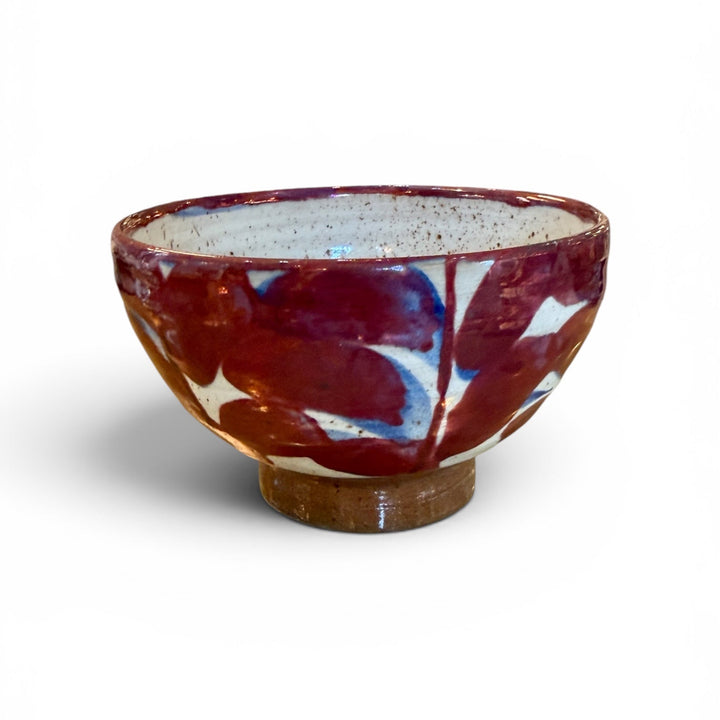 Handmade Pottery Metallic Rose Leaf Stem 1 Bowl, Egypt
