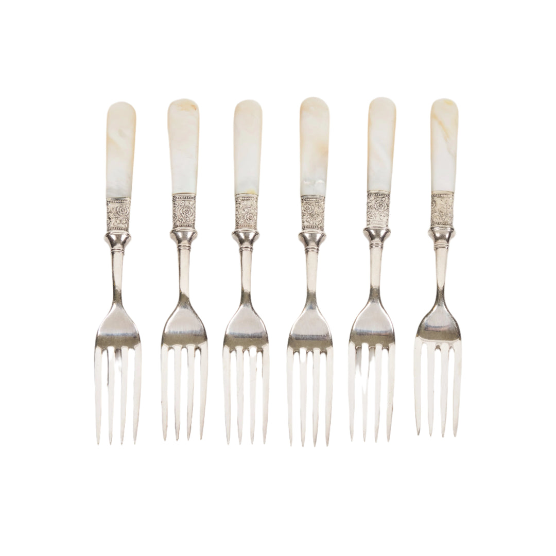 Antique MOP + Sterling Silver Flatware | Set of 6