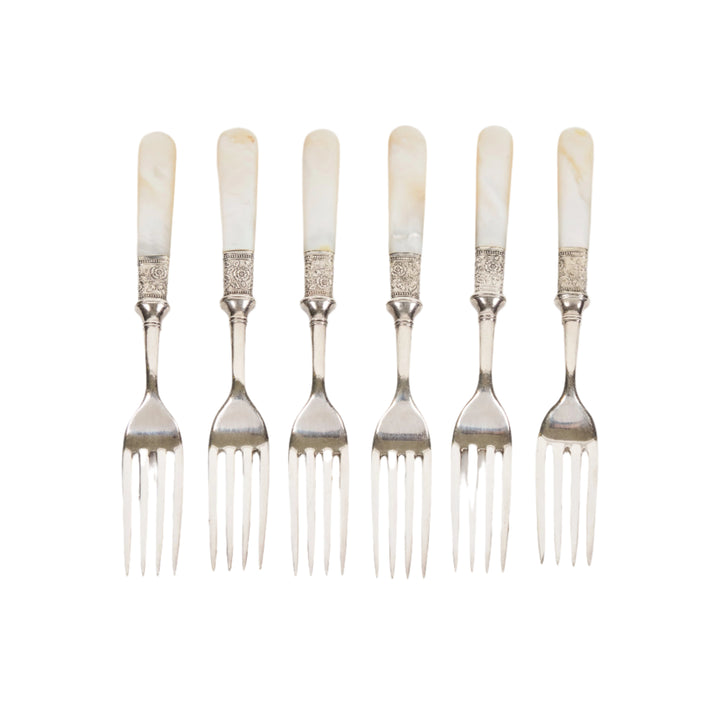 Antique MOP + Sterling Silver Flatware | Set of 6