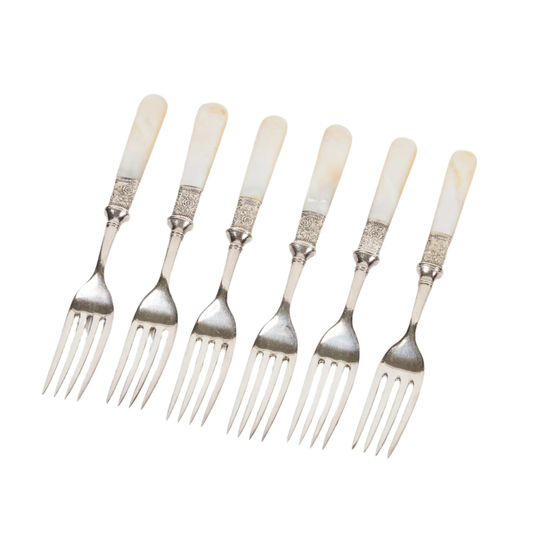 Antique MOP + Sterling Silver Flatware | Set of 6