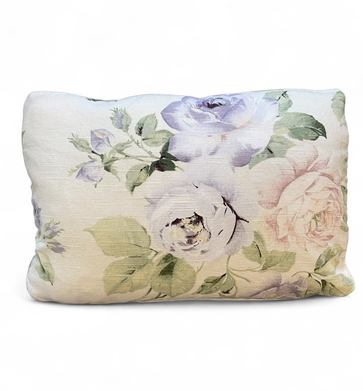 Custom 12" x 18" Pillow made from Vintage Cotton w/Lavender Cabbage Rose Design