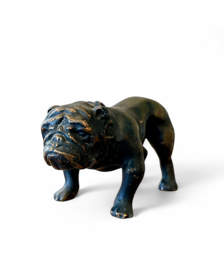 Vintage Sculpted Metal Standing Bulldog