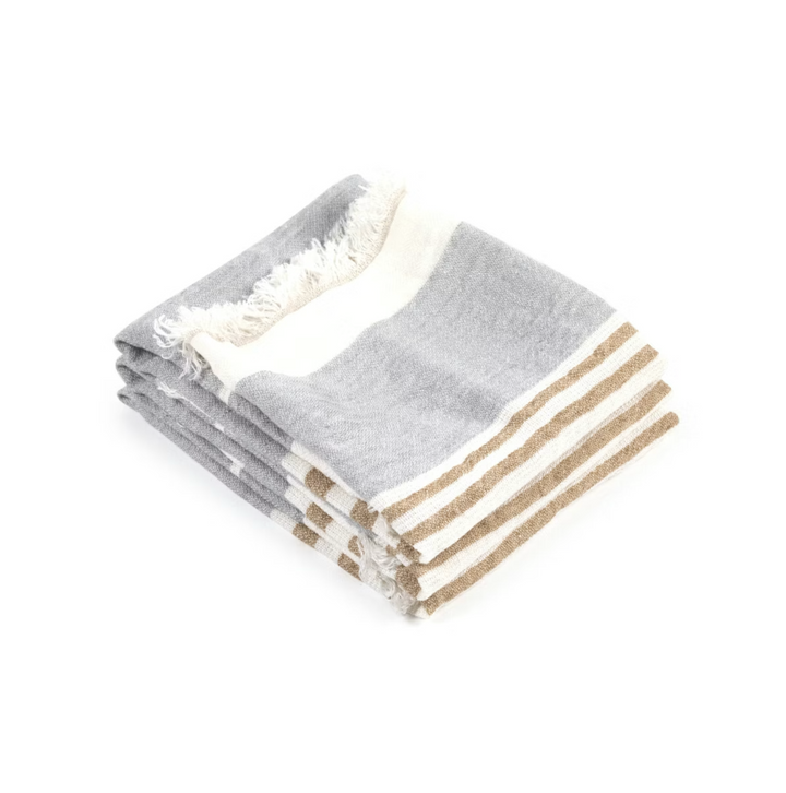 Libeco - Belgian Guest Towel in Ash Stripe