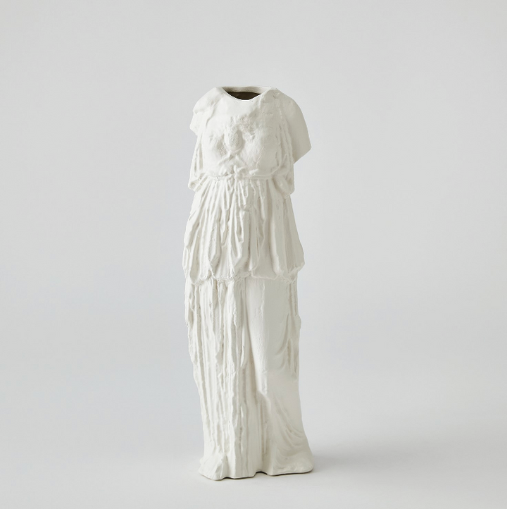 Matte White Ceramic Greco Vase | S