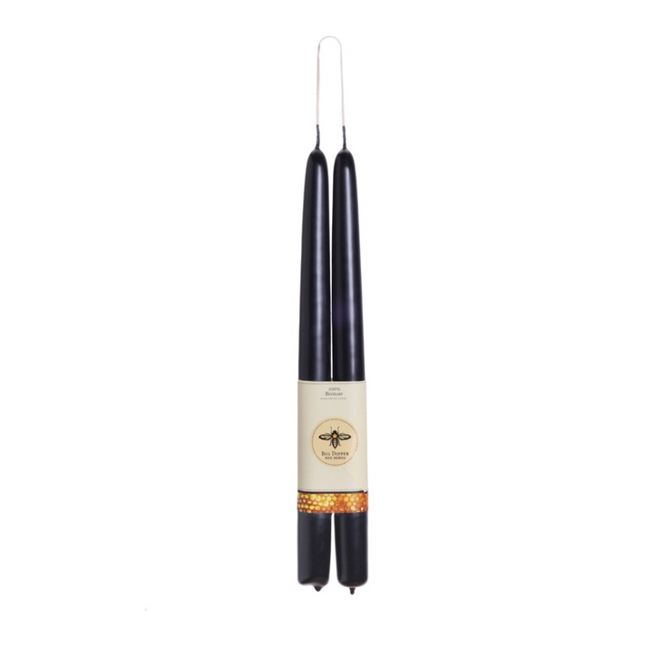 Grand Beeswax Taper Candle | Black