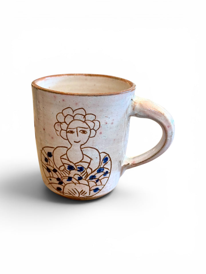 Handmade Pottery Lady Mug, Egypt