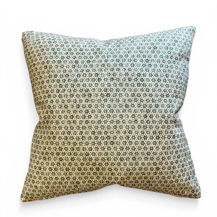 Custom 21" x 21" Pillow in Designer Hand Block Printed Linen, England