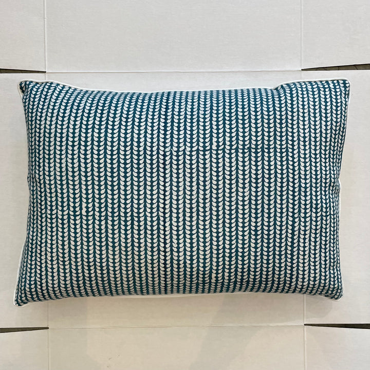 Custom 12" x 18" Hand Block Printed Linen Pillow