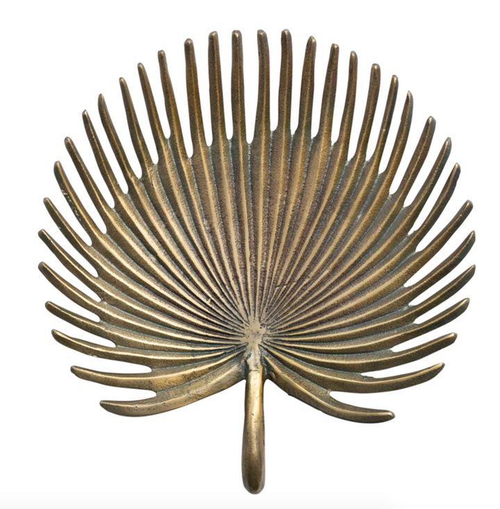 Decorative Cast Aluminum Palm Frond Tray