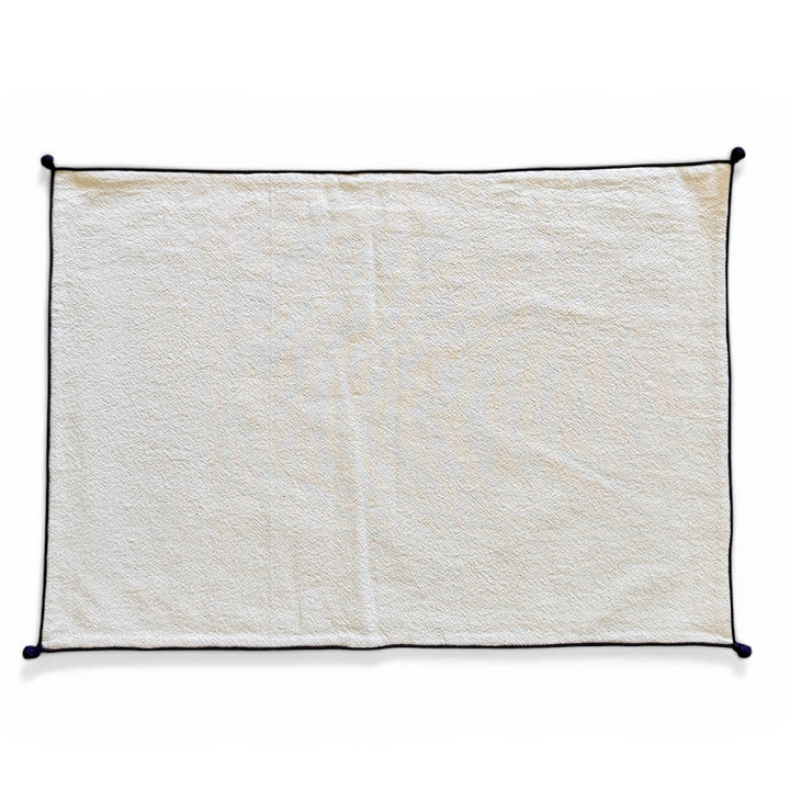 Valerie Barkowski Cotton Placemat w/ Hand Knotted Accents, Morocco | Wine