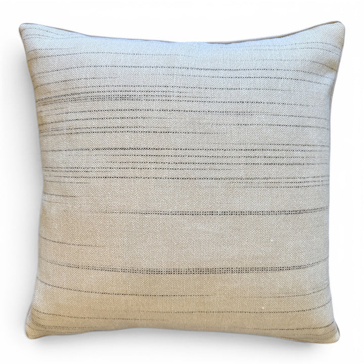 Custom 20" x 20" Pillow in a Cotton-Blend Flax + Grey Fabric w/ Random Lines