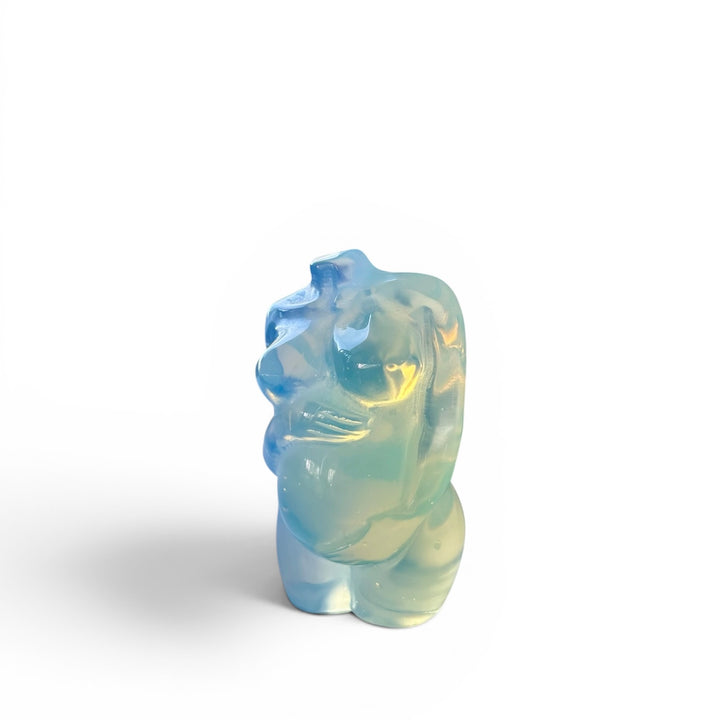 Vintage Small Opaline Glass Sculpture of a Pregnant Woman