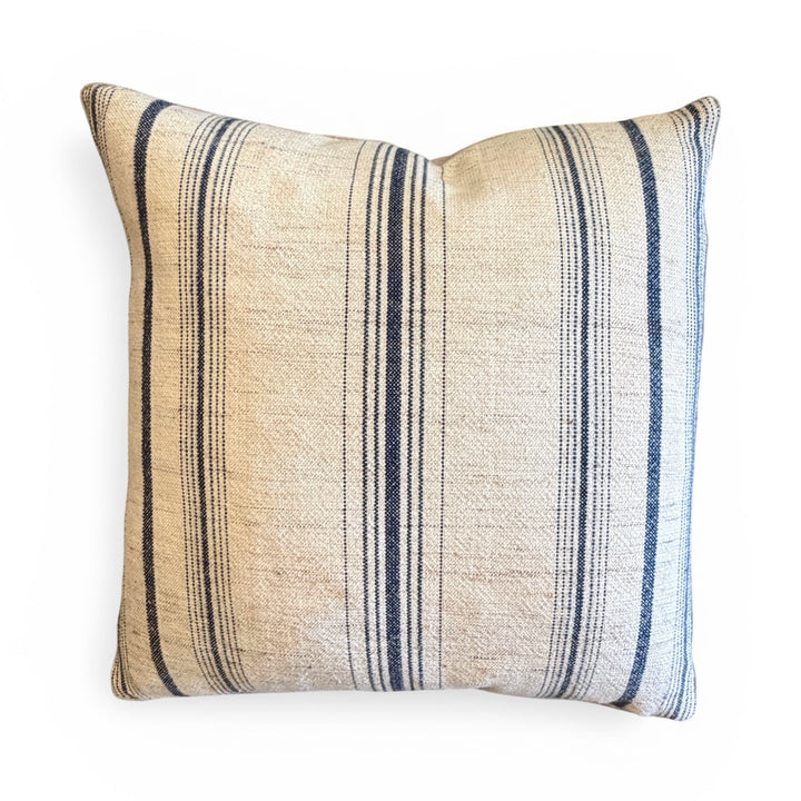 Custom 21" x 21" Pillow made from a Handspun Linen / Wool Textile, India