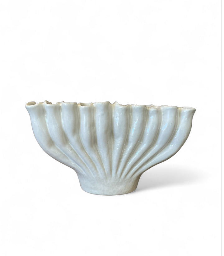 Banyan White Ceramic Sculptural Vase | L