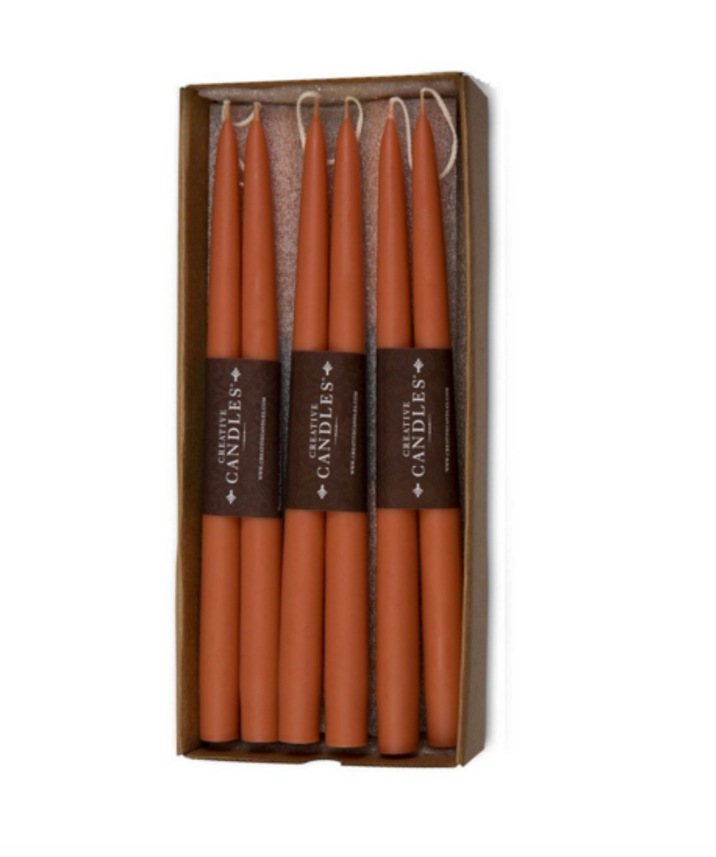 Dripless Taper Candles in Terracotta | 9" (Pair)