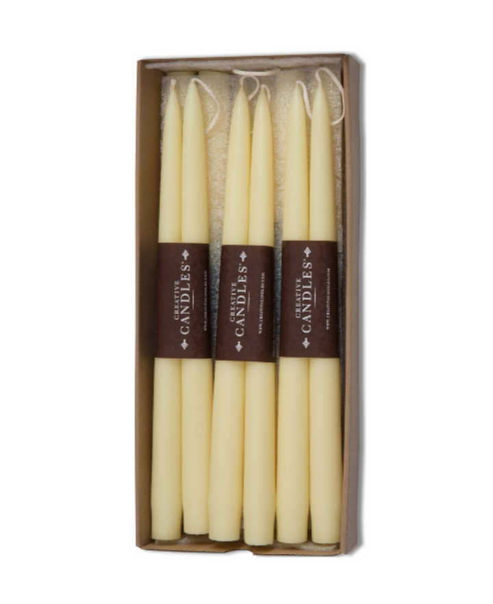 Dripless Taper Candles in Lemon Chiffon | 9" (Pair)