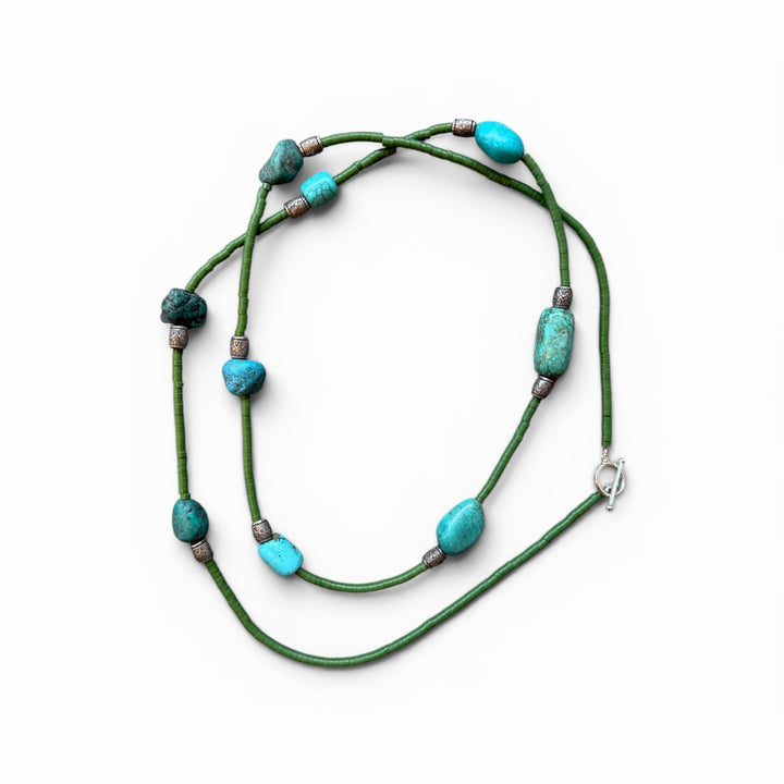 Handmade Berber Long Beaded Necklace, Morocco | A