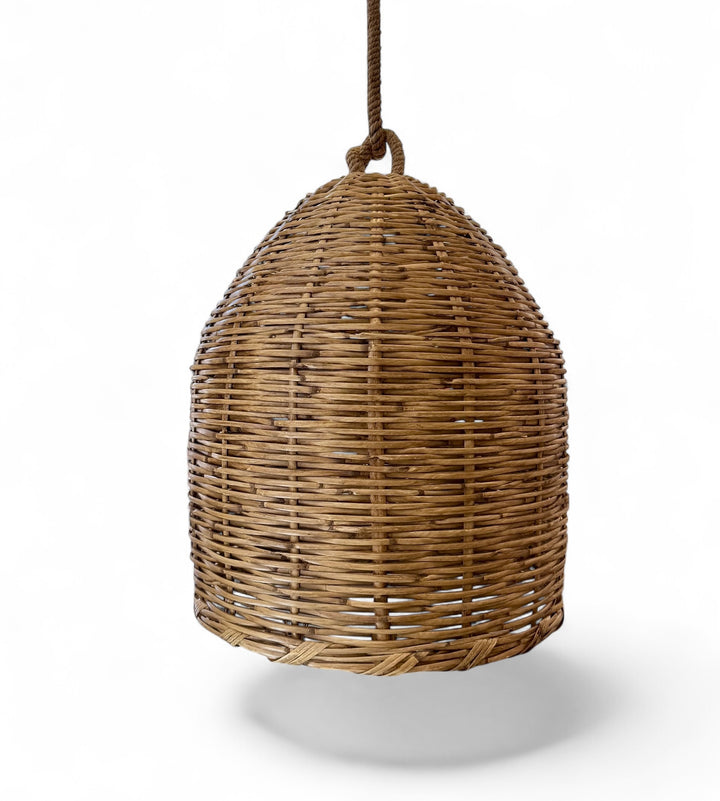 Handwoven Hanging Pendant Light w/ Rope Wrapped Wire Cord