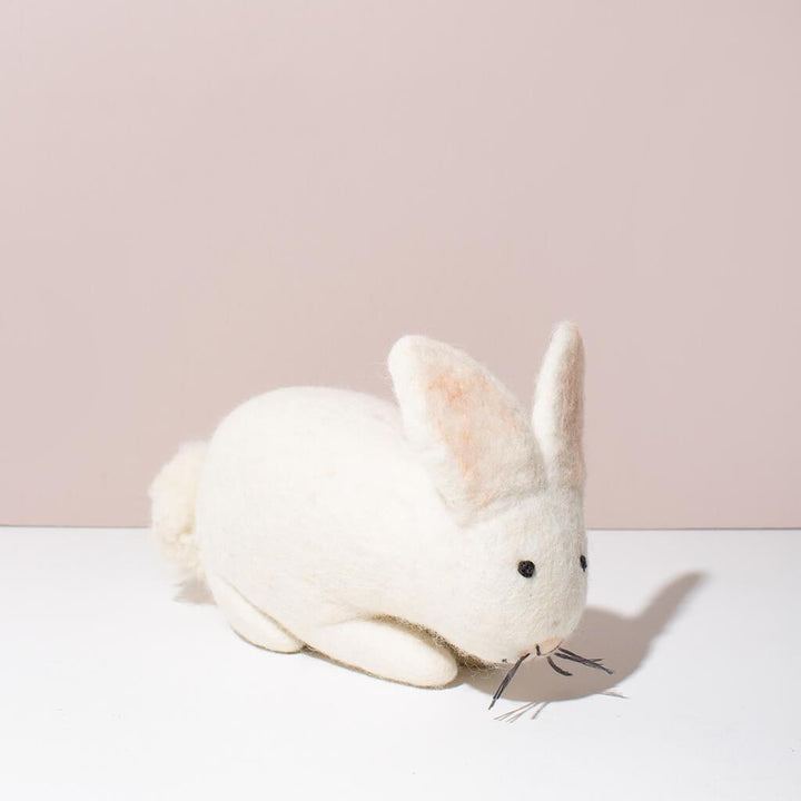 Hand Felted White Bunny | S