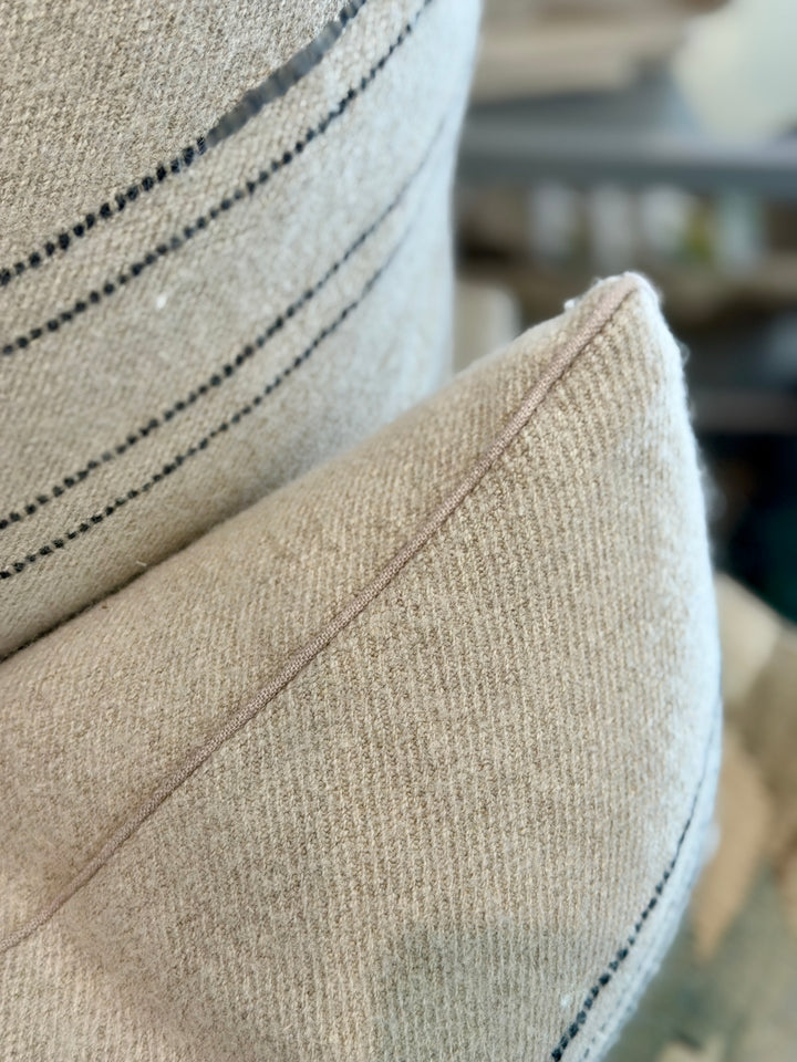 Custom 12" x 18" Pillow made from a Belgian Linen / Wool Textile