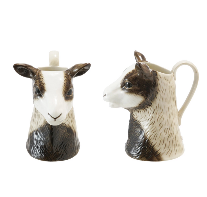 12 oz. Stoneware Goat Shaped Pitcher