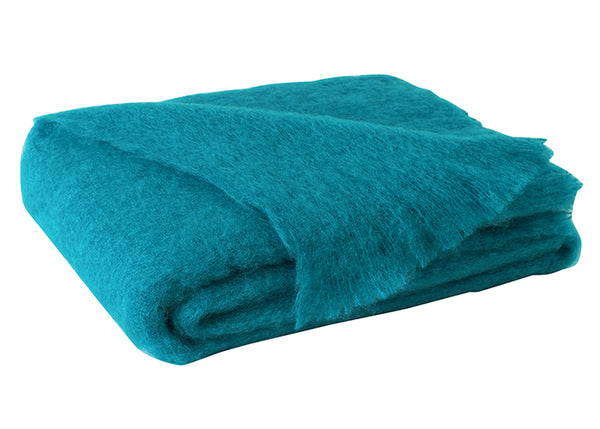 Lands Downunder - Brushed Mohair Throw | Turquoise