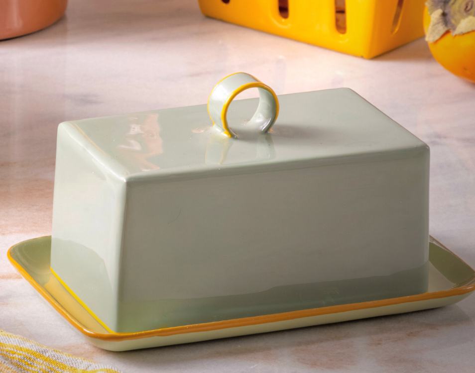 Harlow Bright Enamel Butter Dish