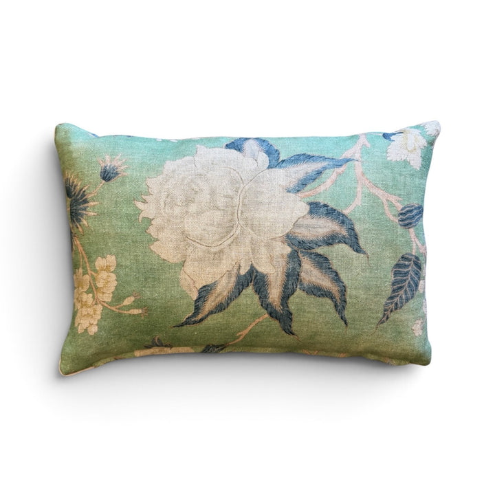 Custom 15" x 23" Pillow made from a Floral Printed Linen, England