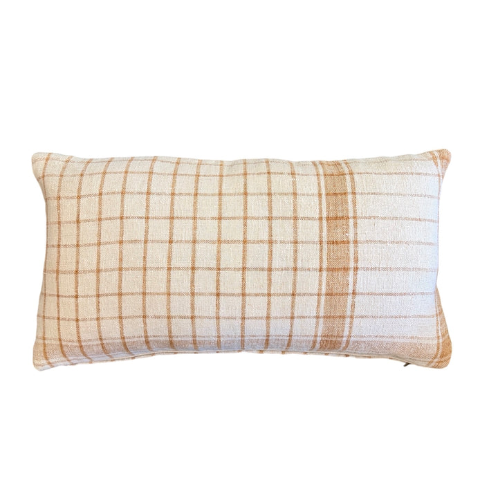 Custom 28" x 15" Pillow made from Vintage Homespun Linen, Romania | B