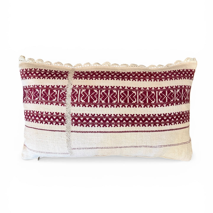 Custom 26" x 15" Pillow made from Vintage Homespun Linen, Romania