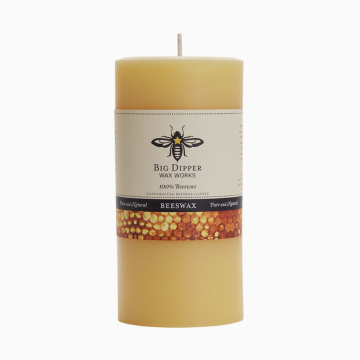 100% Pure Beeswax Pillar Candle | Natural | 3" x 6"