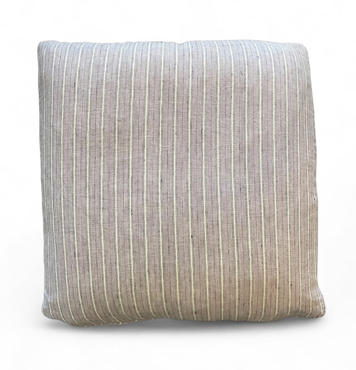 Custom 20" x 20" Pillow made from Vintage Lavender, Cream + Black Stripe Linen