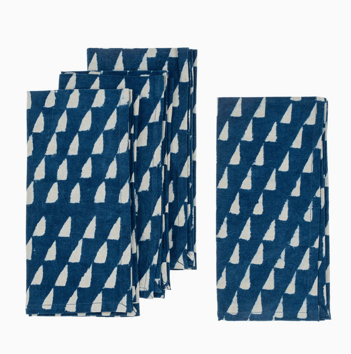 Indigo Block Print Napkins | Set of 4