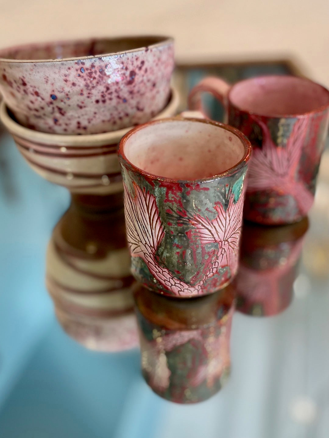 Handmade Pottery Palm Mug, Egypt | B