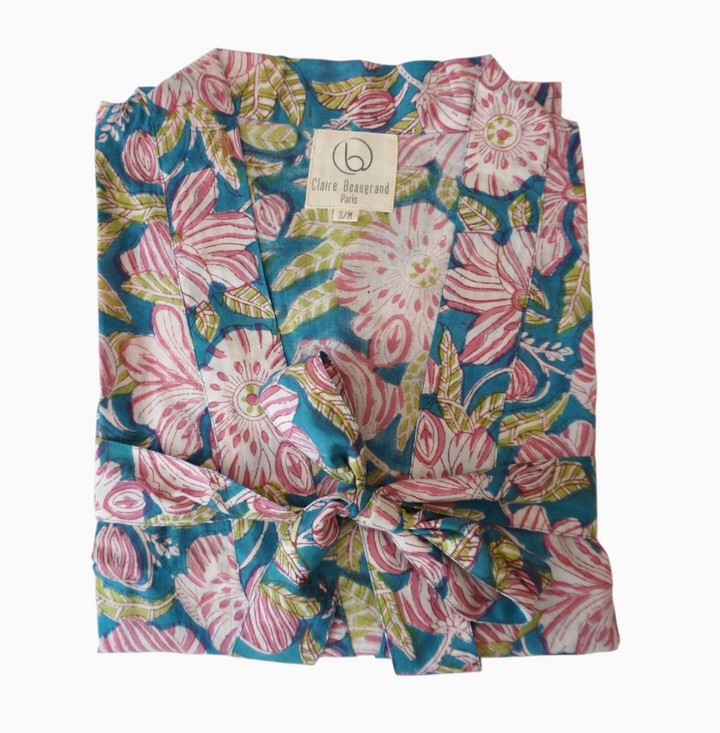 Claire Beaugrand - "Palma" Floral Print Cotton Robe | S/M