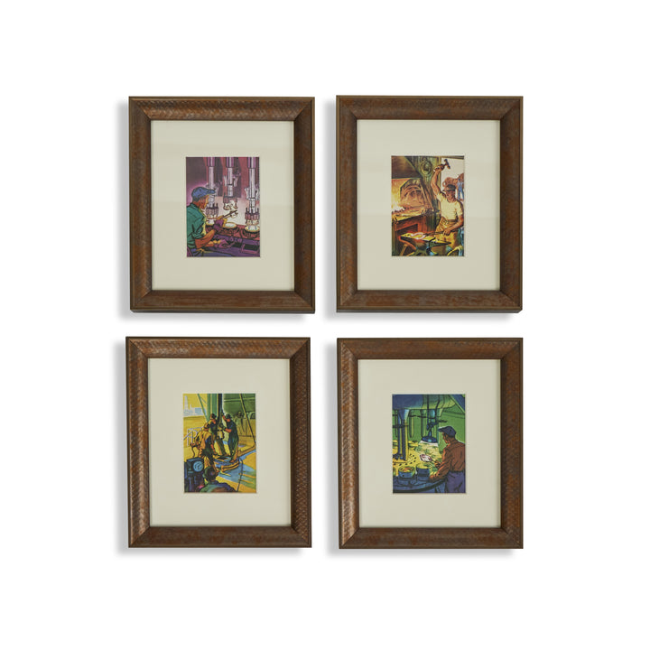 Vintage Instructional Prints Attributed to N. C. Wyeth | Set of 4-A