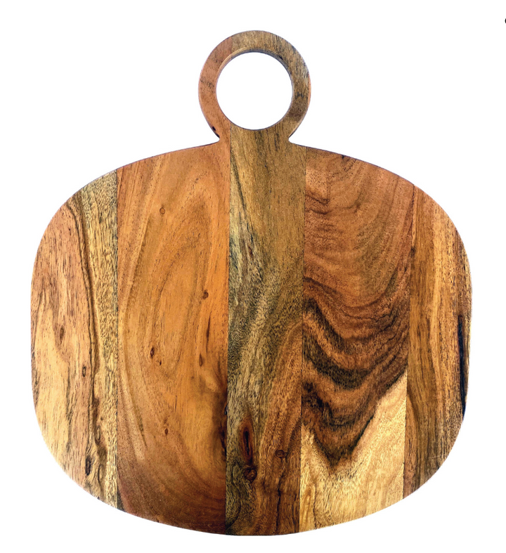 Natural Acacia Wood Cheese/Cutting Board w/ Handle