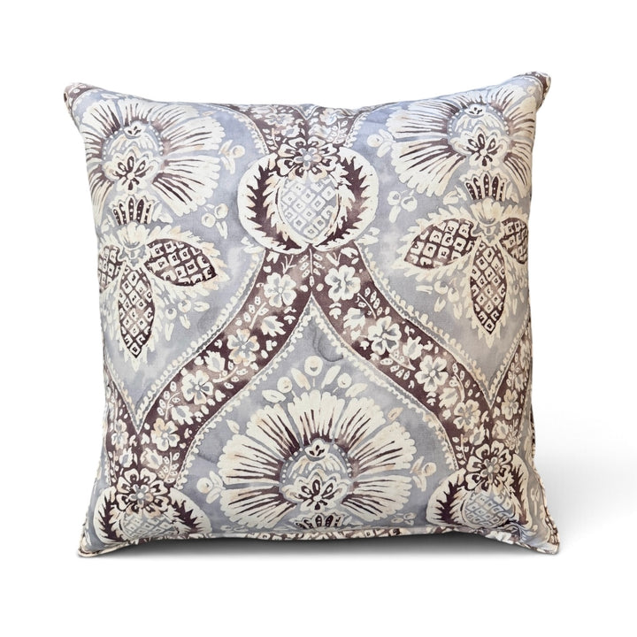 Custom 21"x21" Pillow made from a Brown, Gray + Cream Watercolor Print on Cotton
