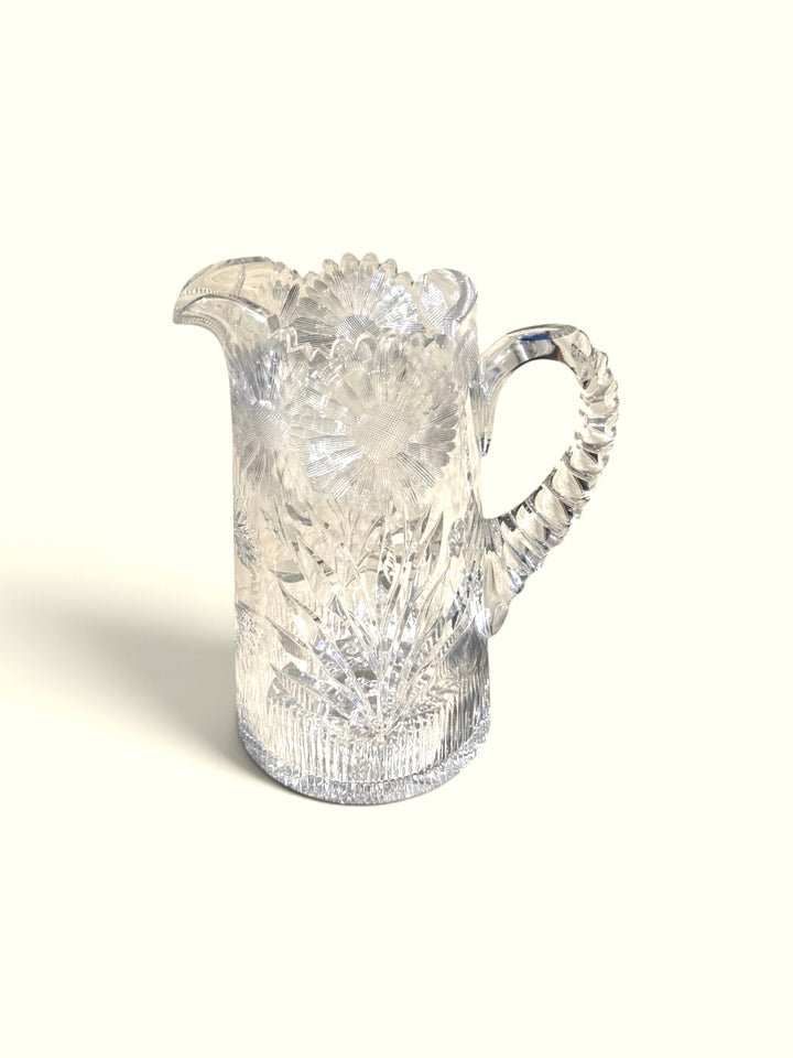 Antique American Brilliant Cut Lead Crystal Pitcher