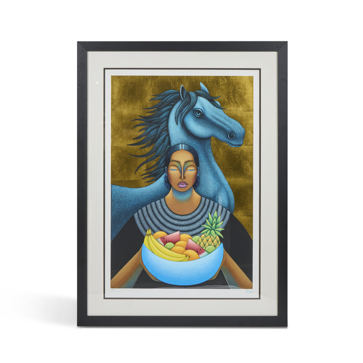 Vintage Nivia Gonzalez Signed+ Numbered Serigraph Strength of Harvest", Newly Framed