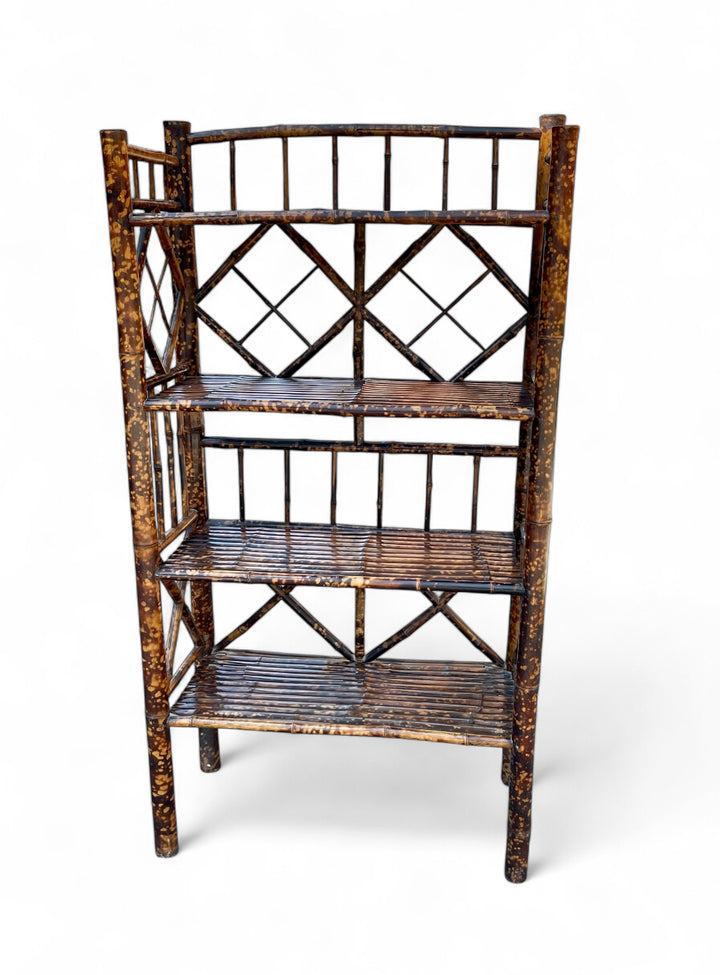 Early 20th Century Tortoiseshell Bamboo Étagère w/ 4 Shelves