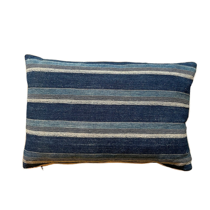 Custom 12" x 18" Pillow made from a Vintage Blue African Mud Cloth