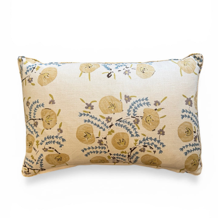 Custom 12" x 18" Pillow in a Penny Morrison Hand Block Printed Linen, England