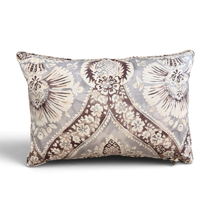 Custom 12"x18" Pillow made from a Brown, Gray + Cream Watercolor Print on Cotton