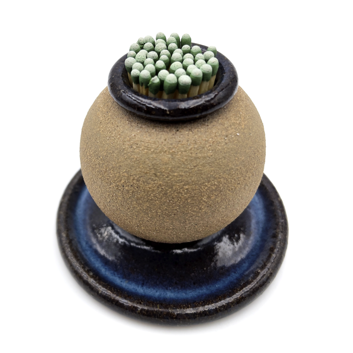 a|g Ceramics - Match Strike with Spent Tray in Blue | Round
