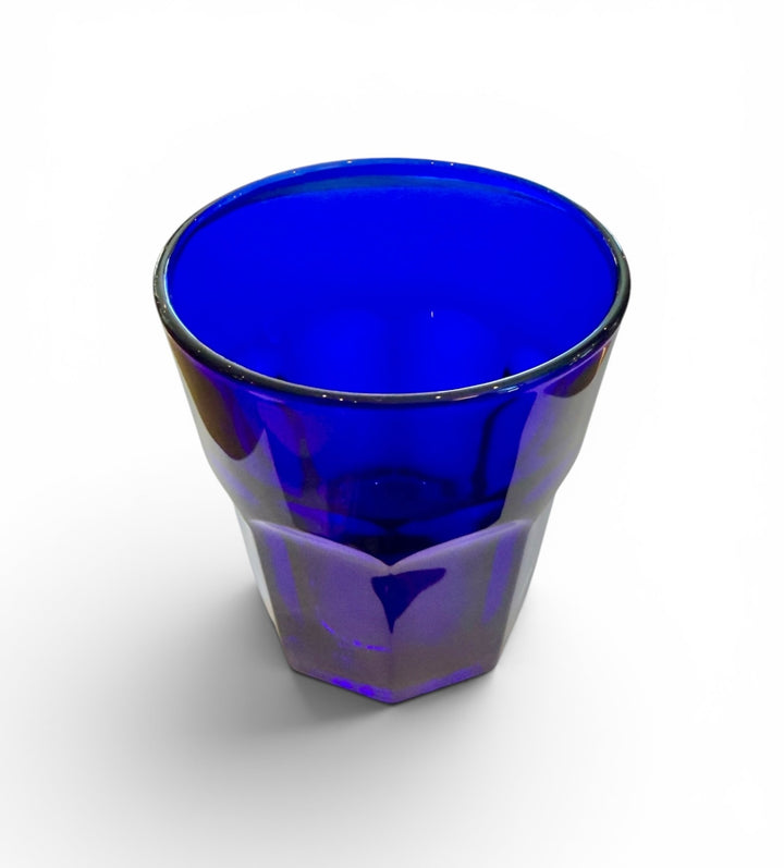 Vintage Cobalt Blue Faceted Drinking Glasses by Libbey | Set of 12