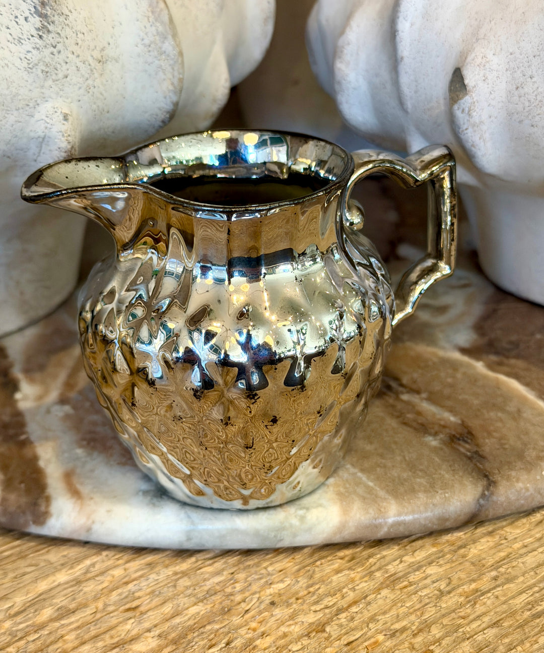 Antique English Lustreware Pottery Pitcher | S