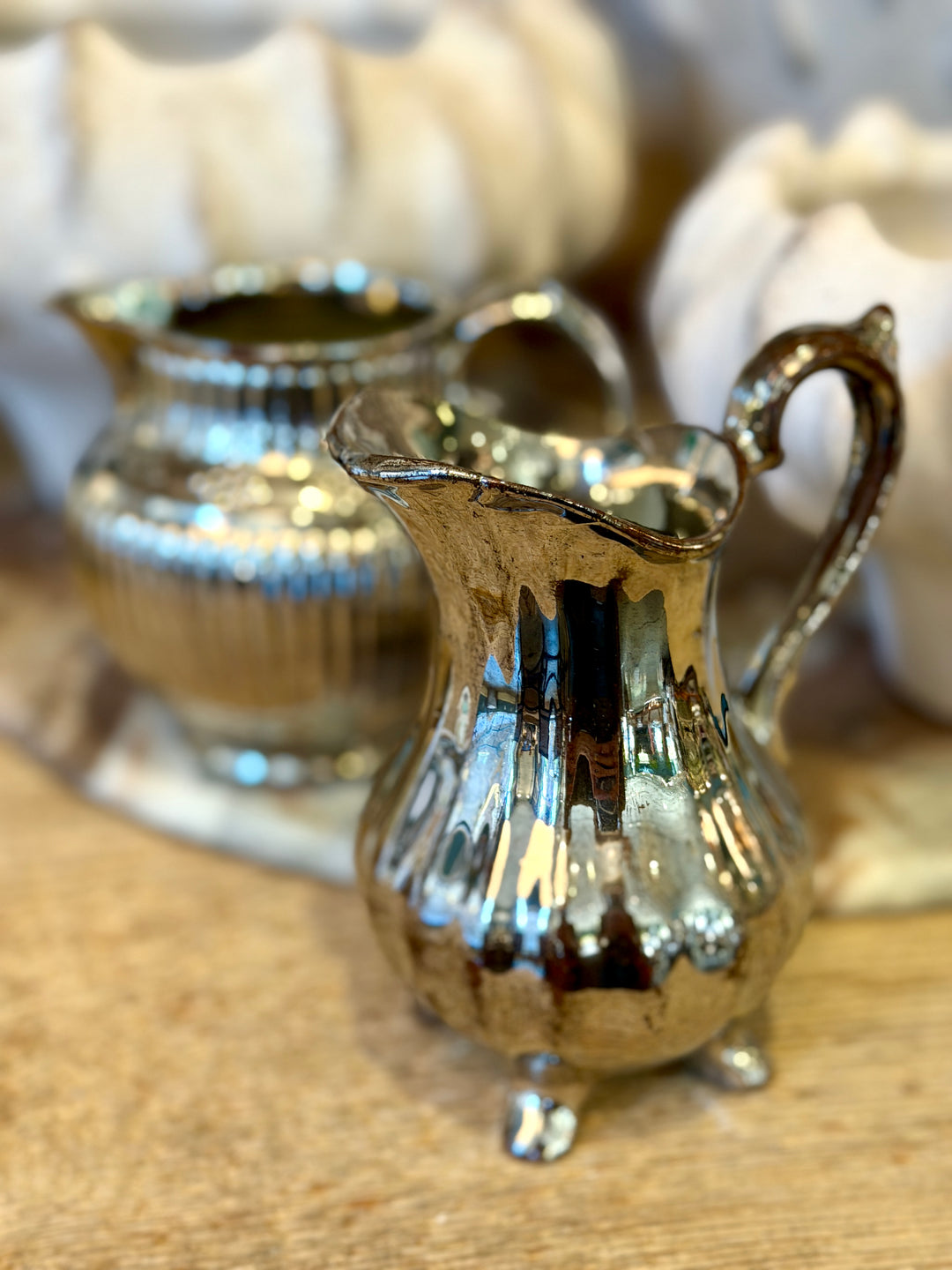Antique English Lustreware Pottery Pitcher | S-2
